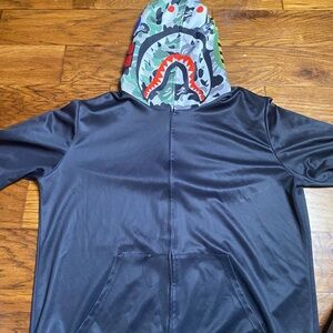 Bape Black Jacket with Camouflage Hood